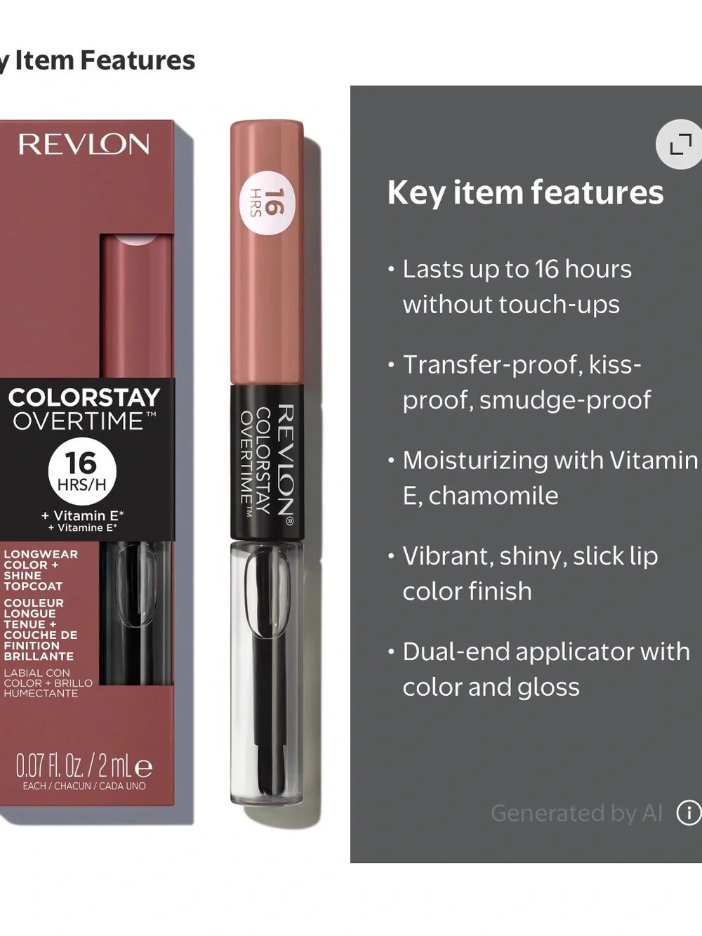 NWT Revlon ColorStay 2 n 1 gloss & lip stick 540 Unstoppable Nude